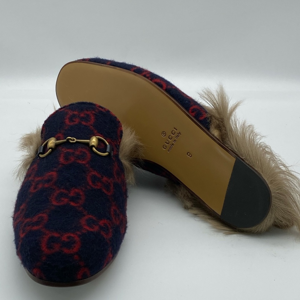 Gucci Princetown GG wool slipper Blue and red GG w - Picture 14 of 16